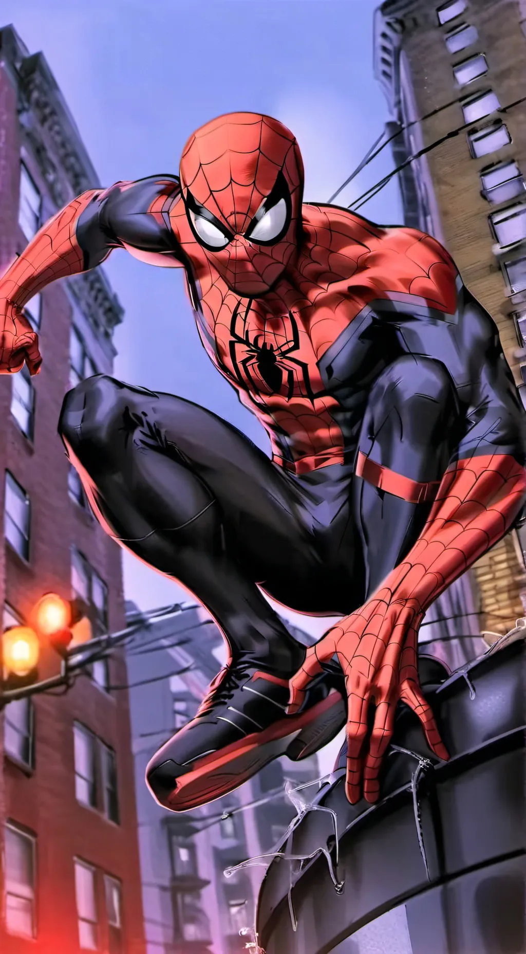 ai character: Spider man  background