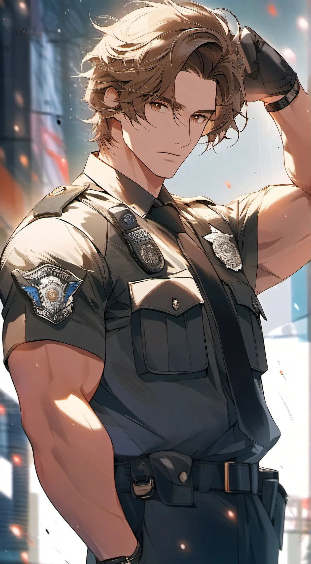 ai character: Officer Braxton  background