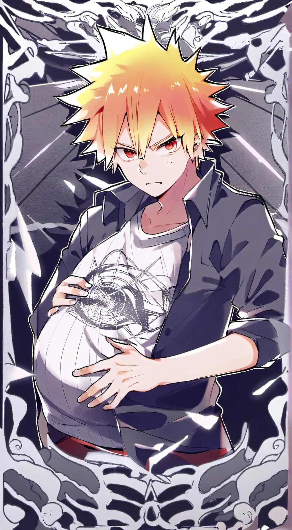 ai character: pregnant bakugo background