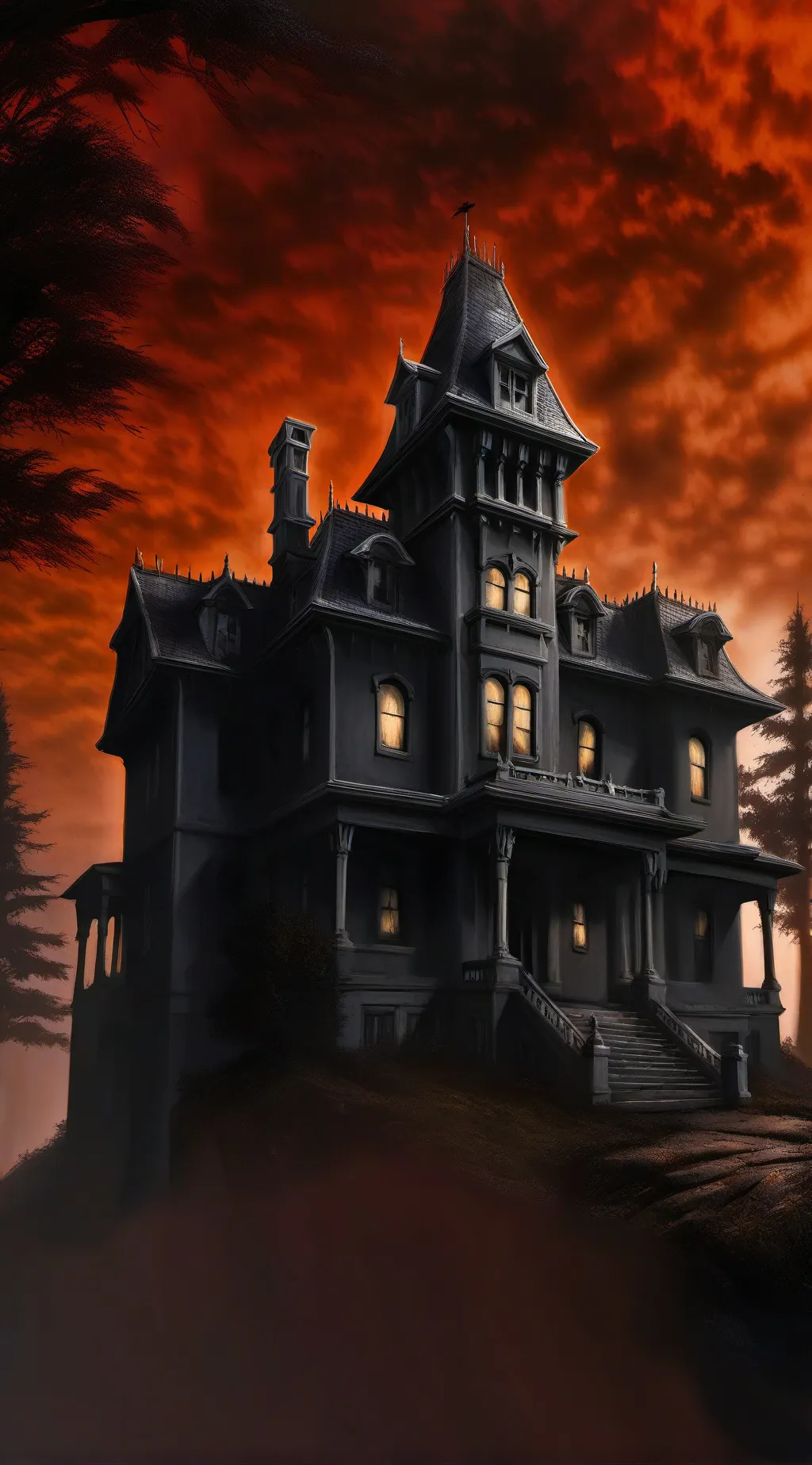 ai character: Hill house  background