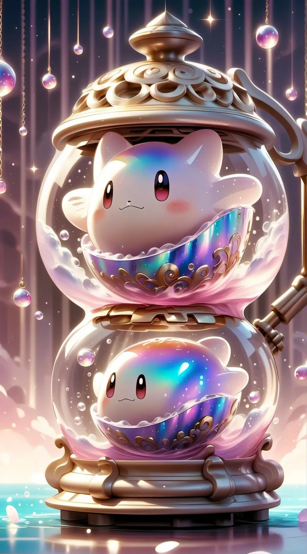 ai character: kirby  background