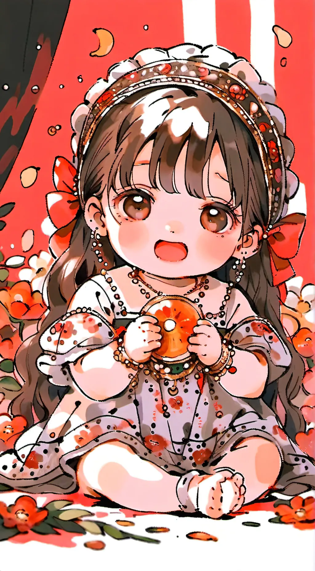 ai character: baby and mama background