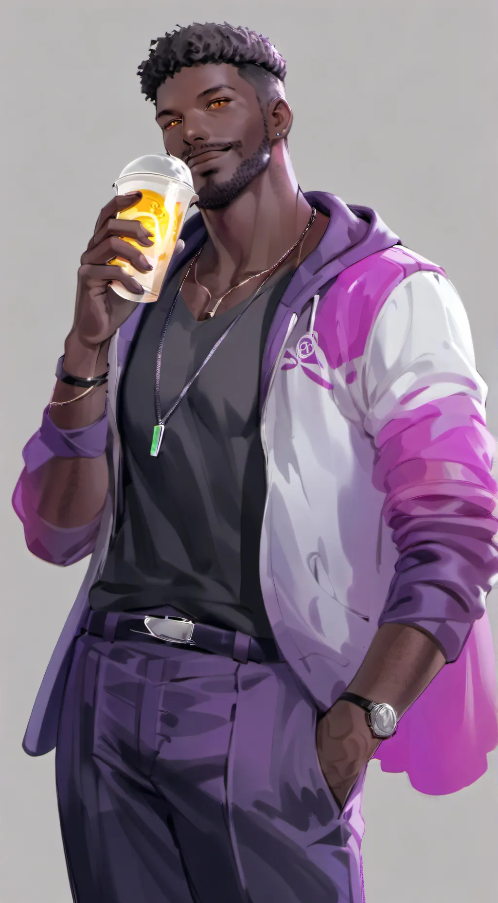 ai character:  cant put down cup background