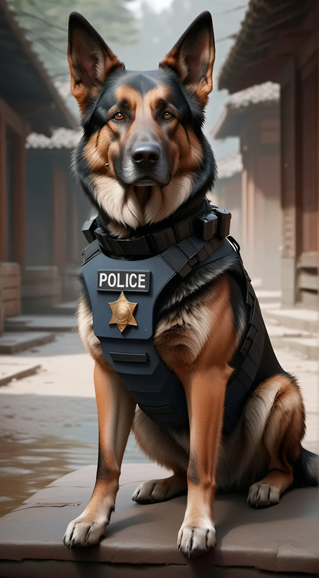 ai character: police dawg background