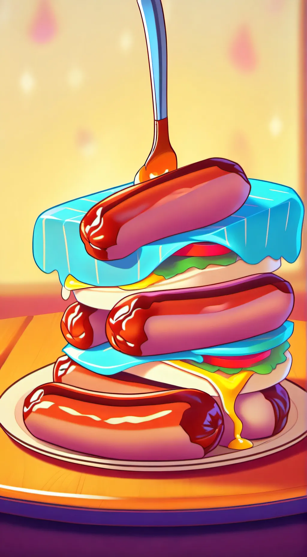 ai character: sausage background
