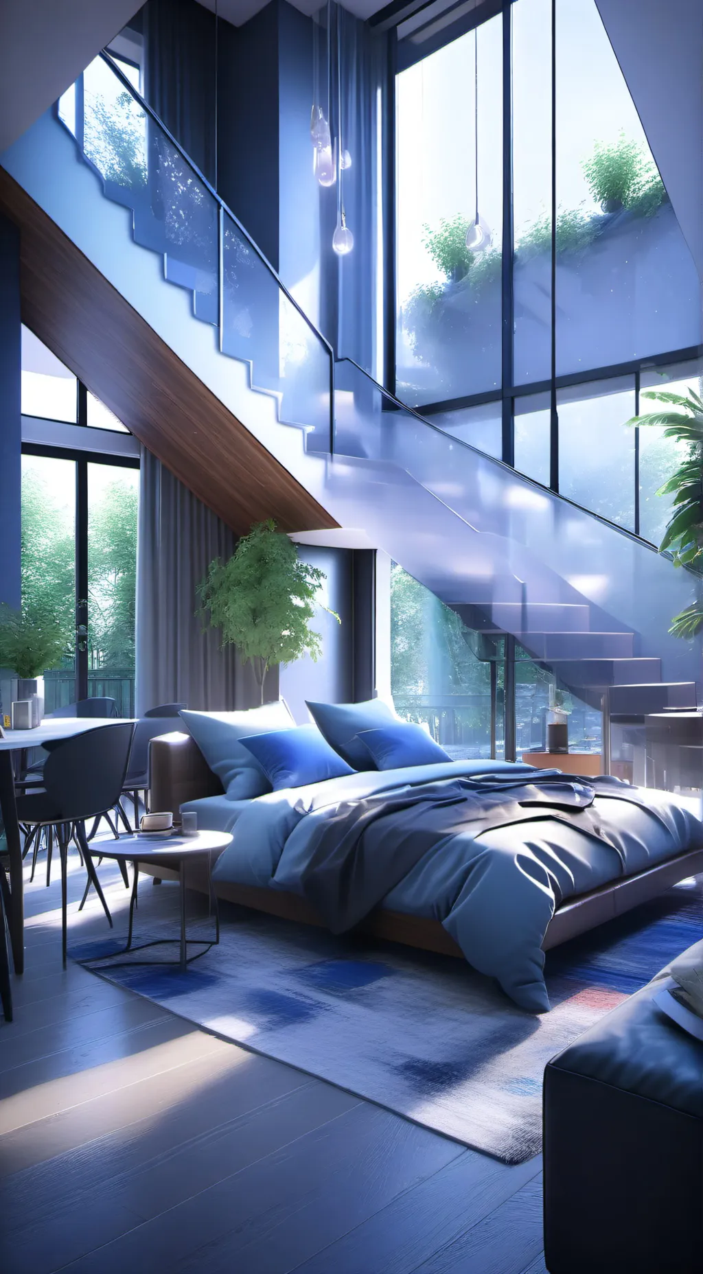 ai character: 4 boys 1 girl background