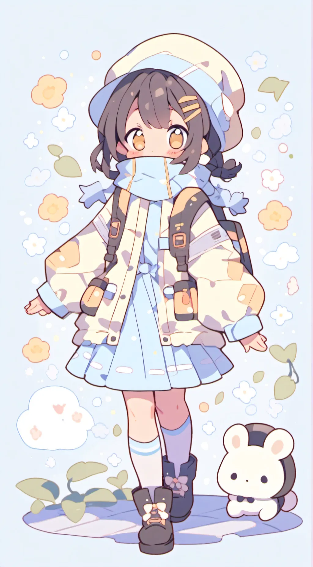 ai character: Wintertime Me :)  background