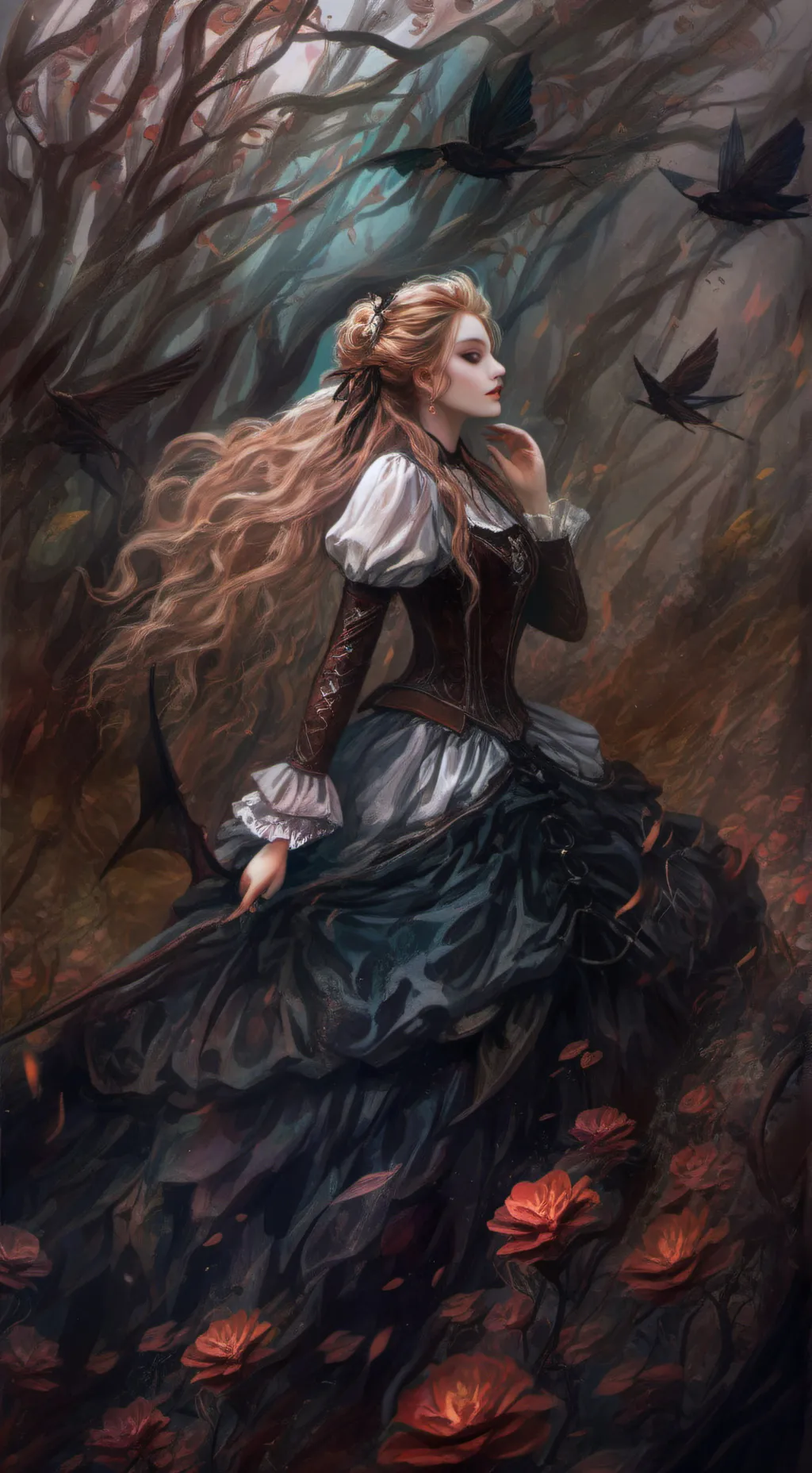 ai character: TV woman rework background