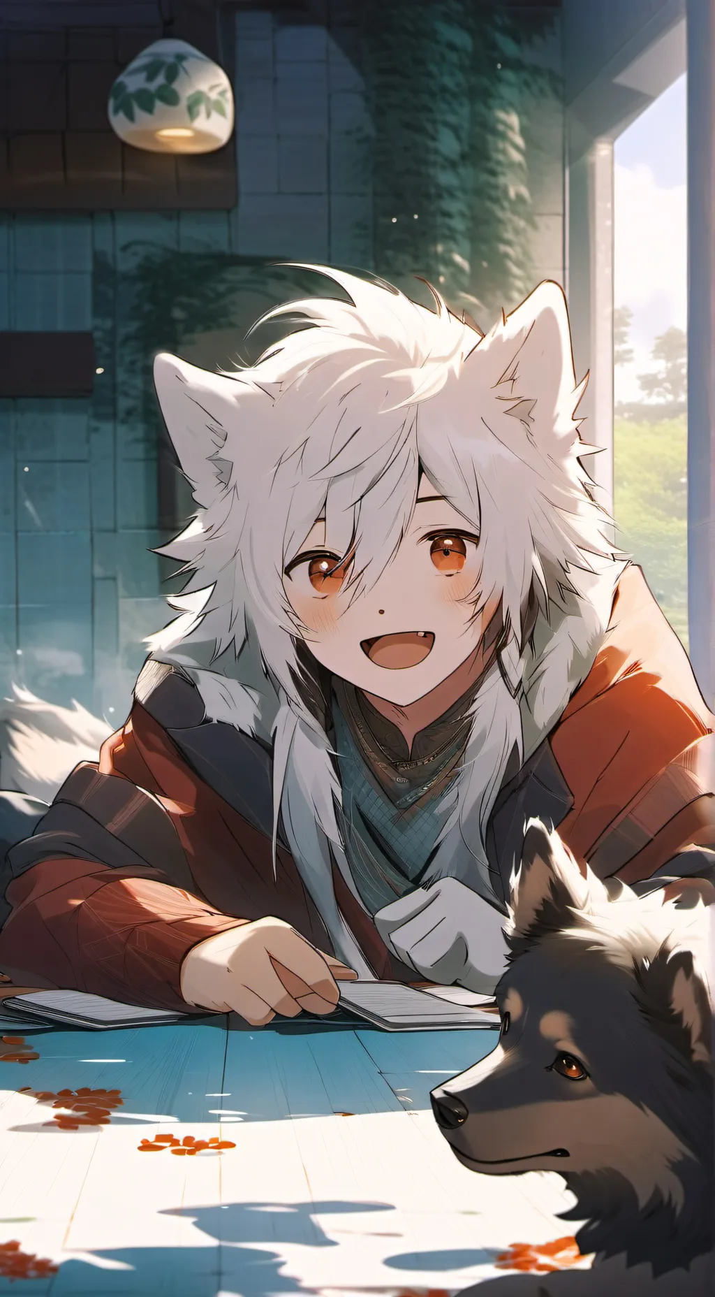 ai character: Dog boy :) background