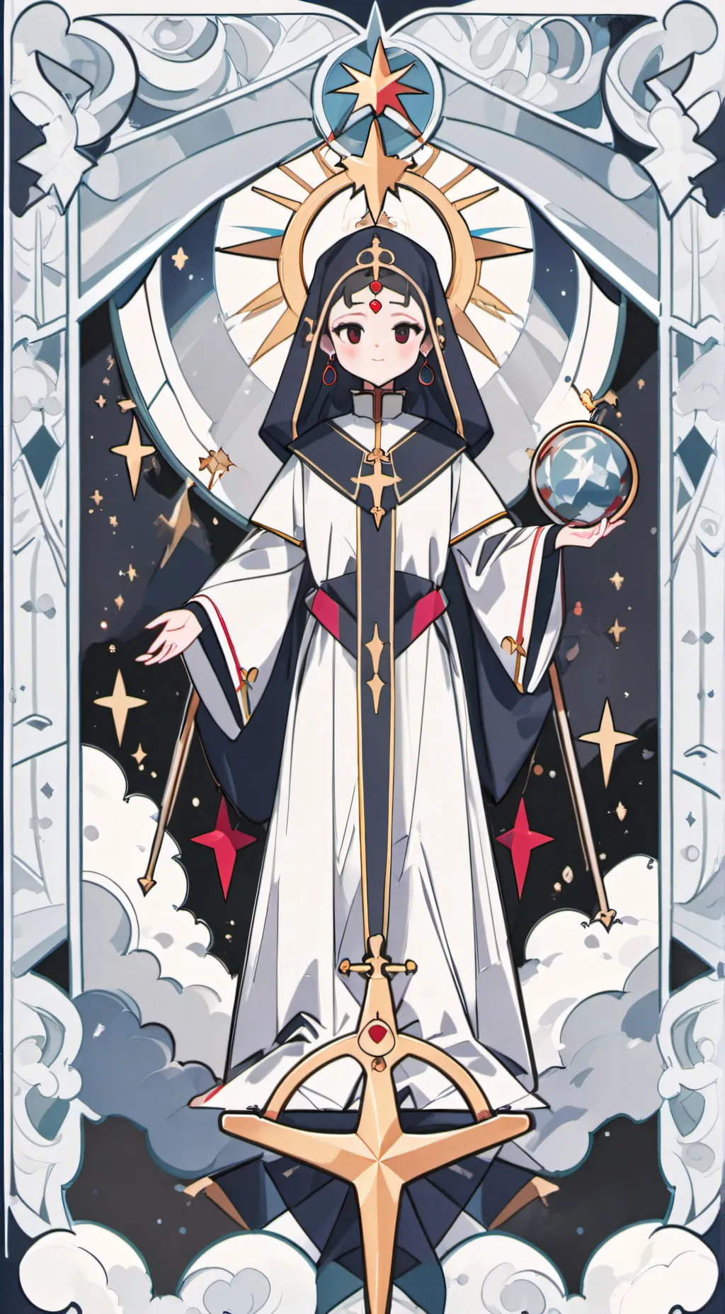 ai character: Azrael mornig star background