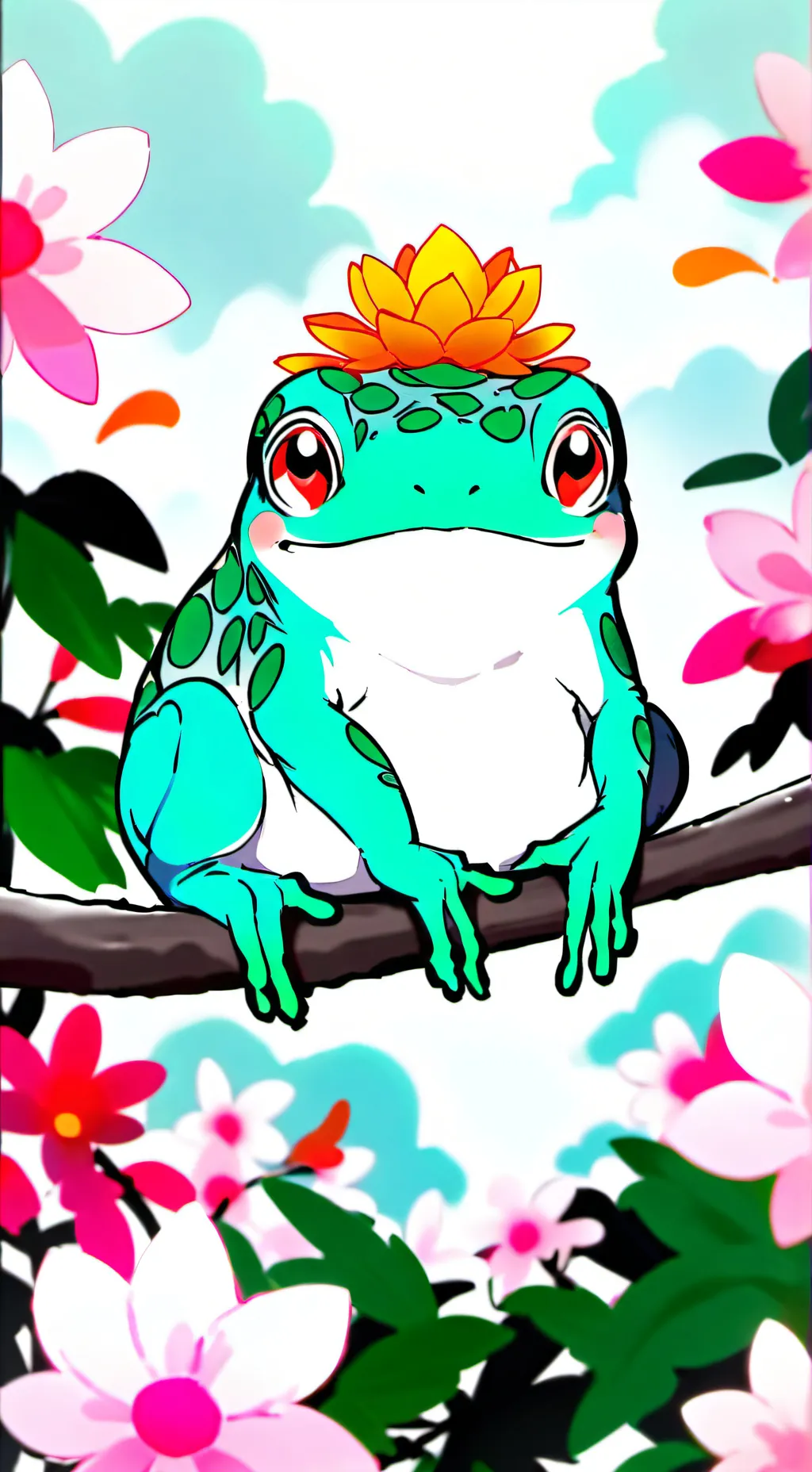 ai character: lily Leap frog  background