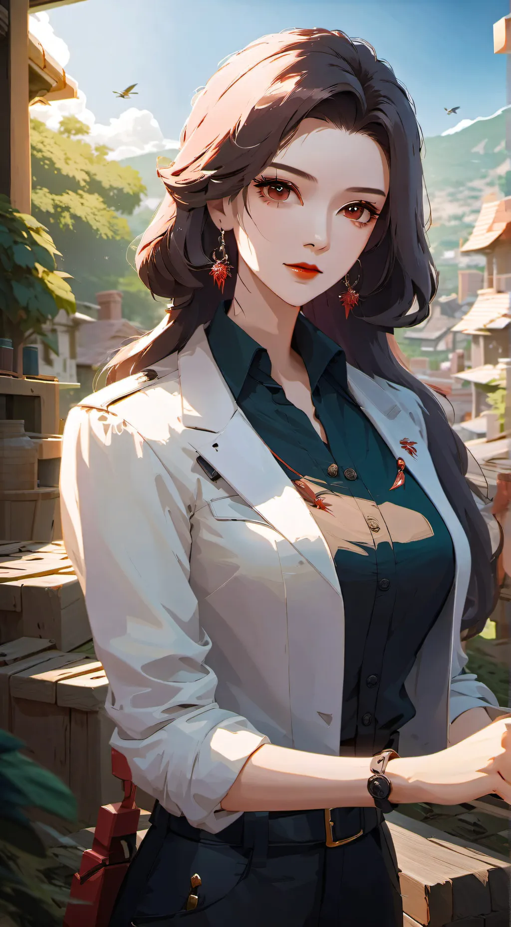 ai character: Agent red background