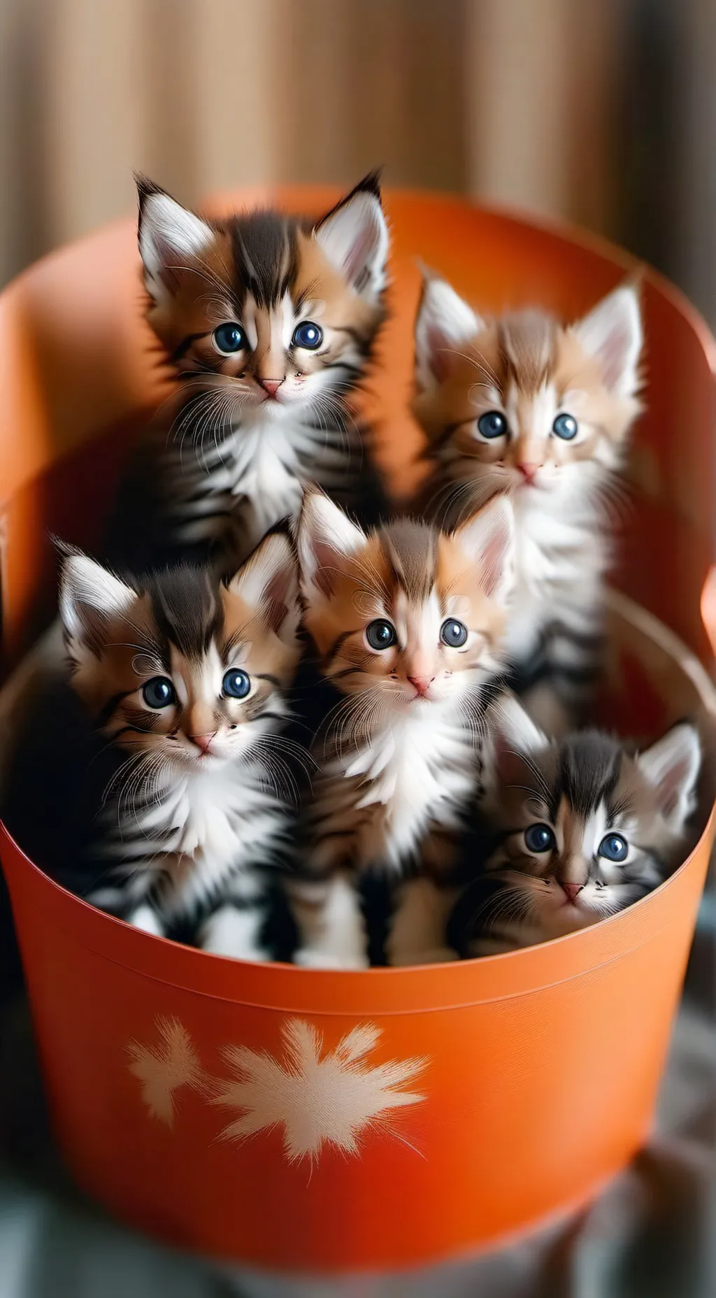 ai character: 5 kittens background