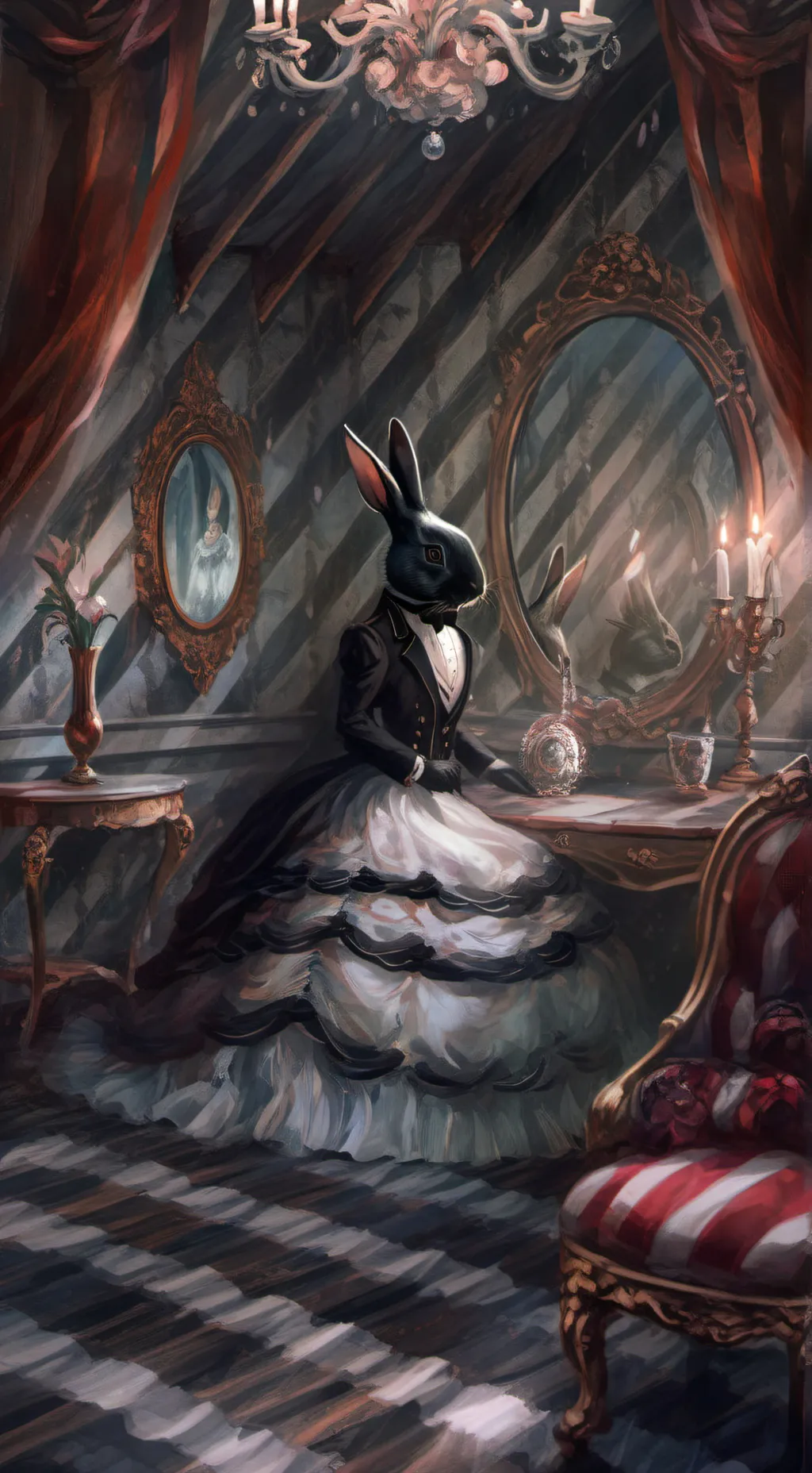 ai character: rabbit hole :3 background