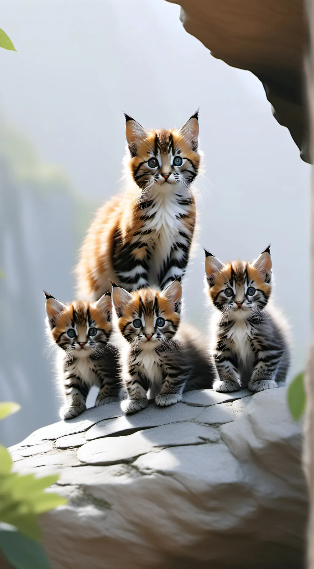 ai character: familia de gatos background