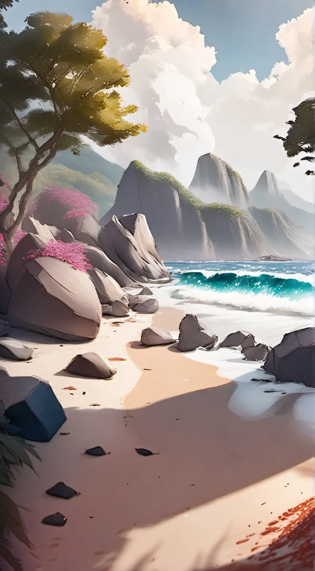 ai character: sprunki beach background