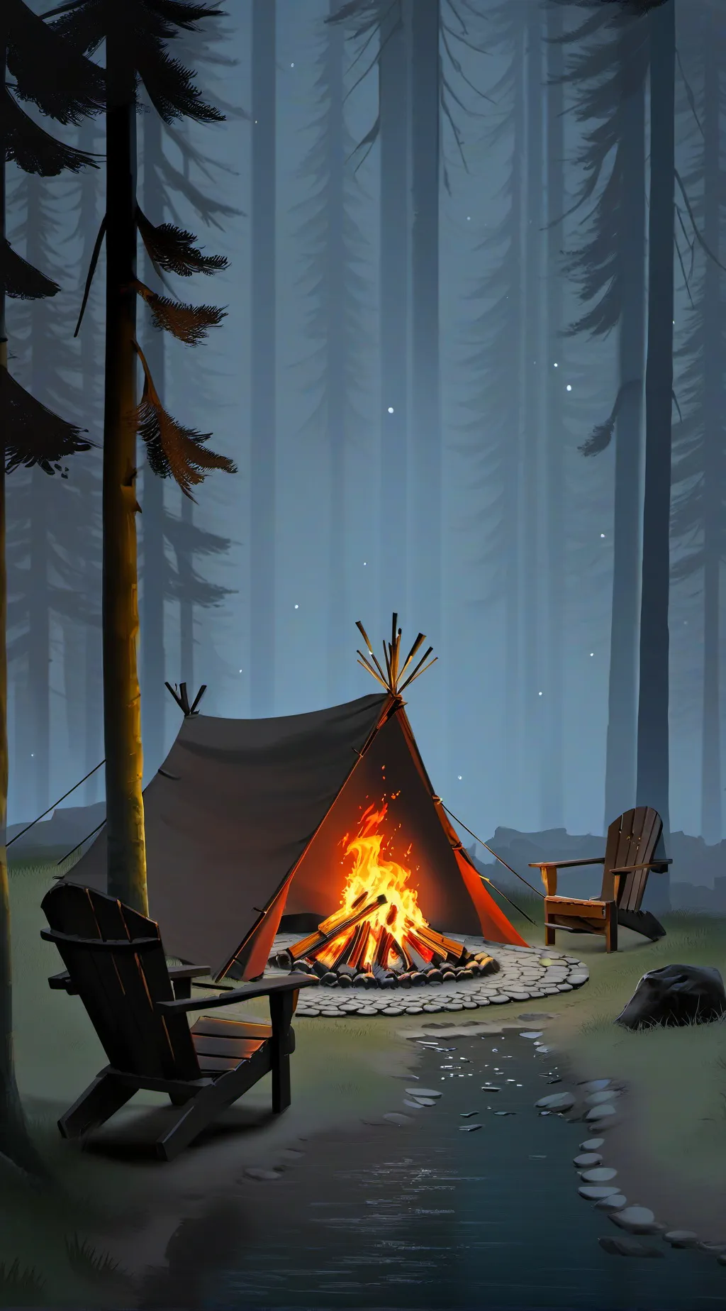 ai character: Sprunki Camp 🏕️  background