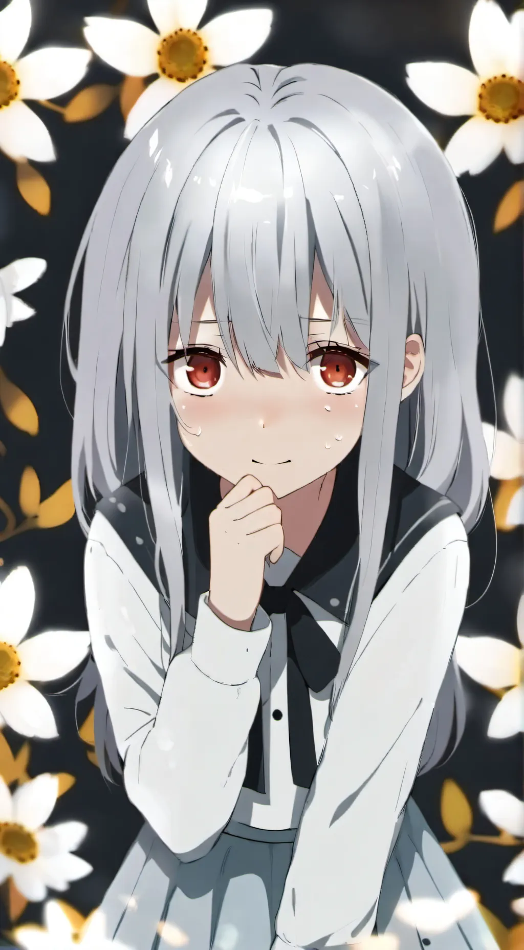 ai character: crying girl background