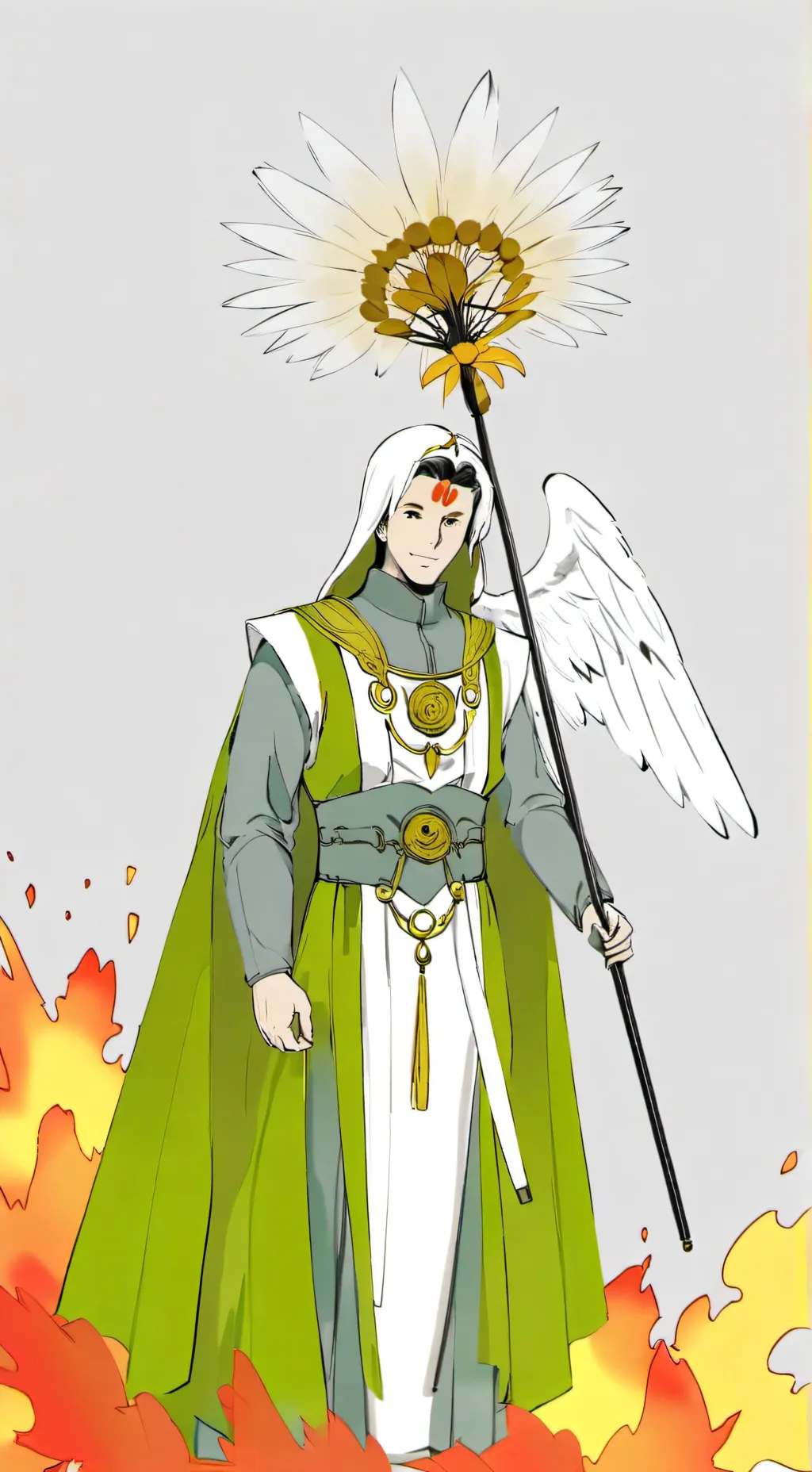 ai character: David God cherubim background