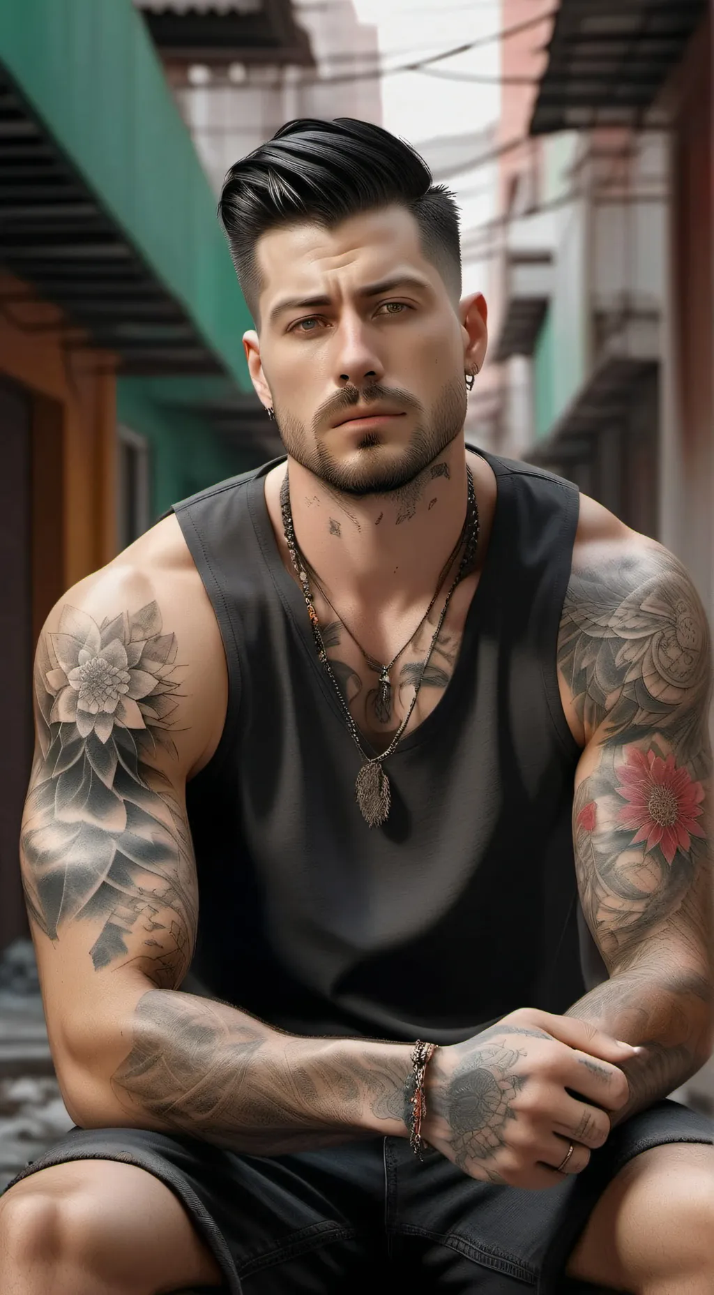 ai character: Andrew Gregoriyo  background