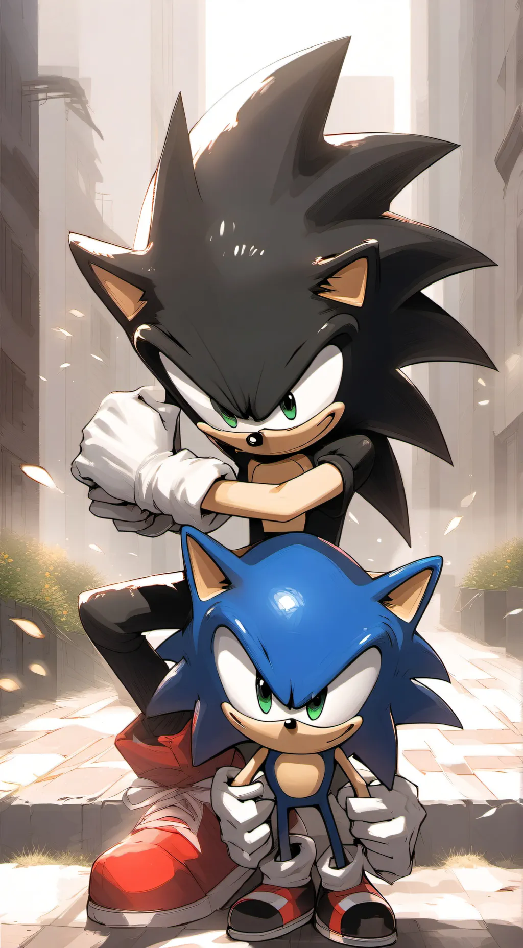 ai character: Shadow and sonic background
