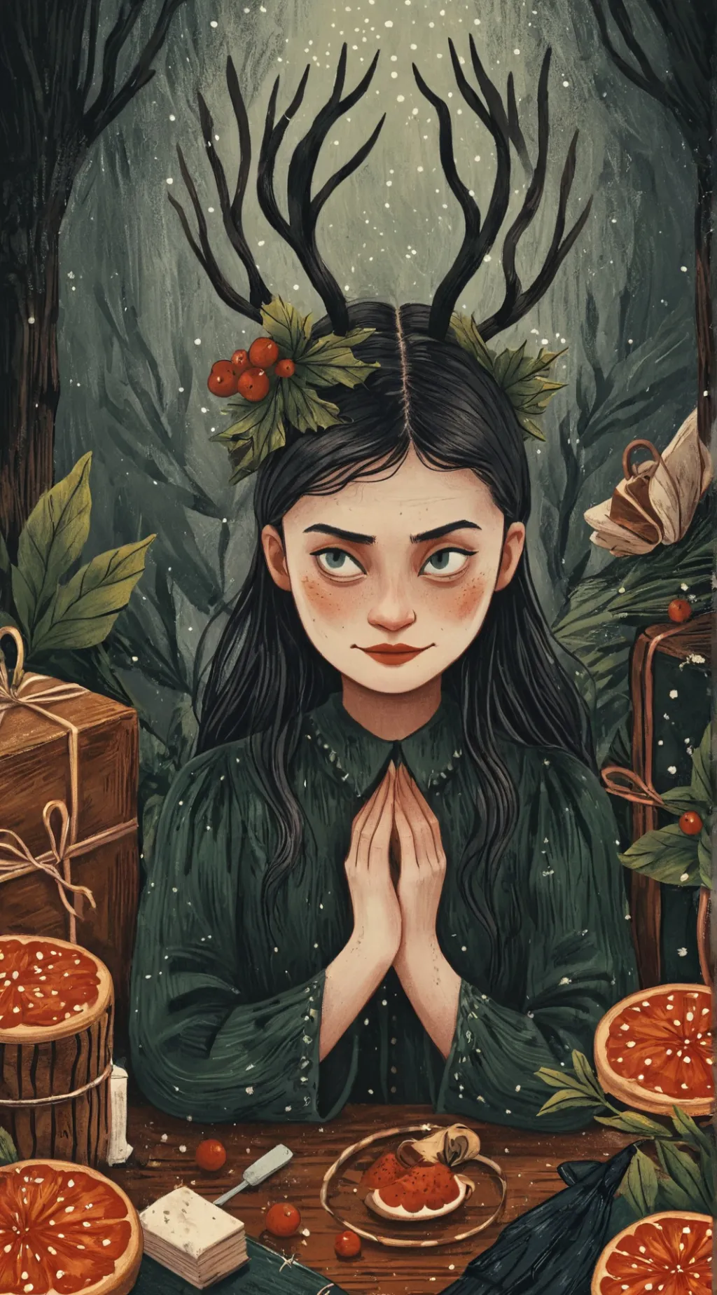 ai character: Santa Claus *girl* background