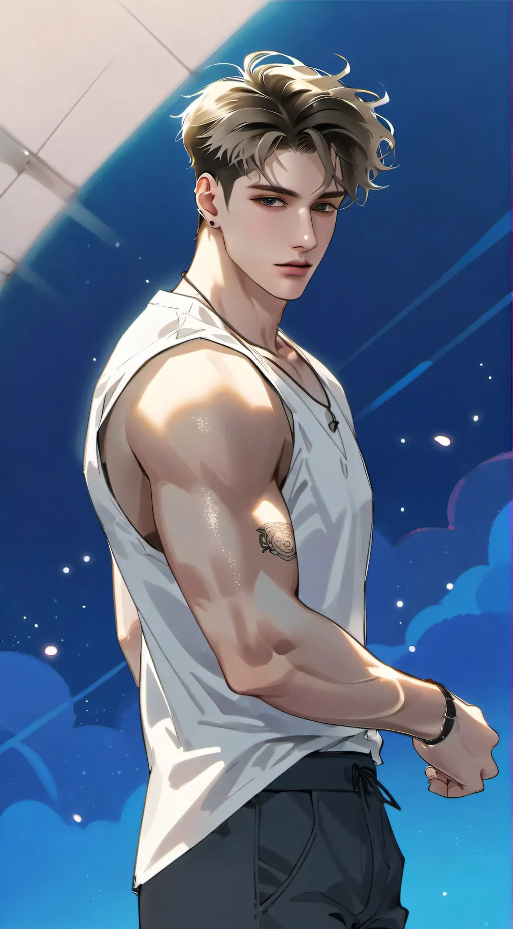 ai character: John Clyde salvio  background