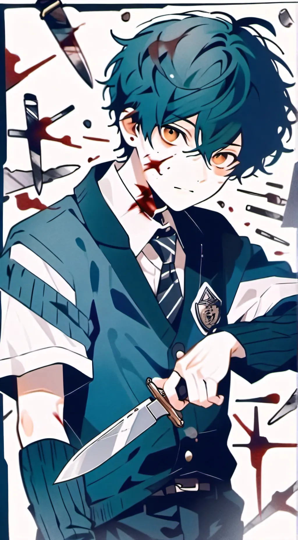 ai character: Yandera school boy background