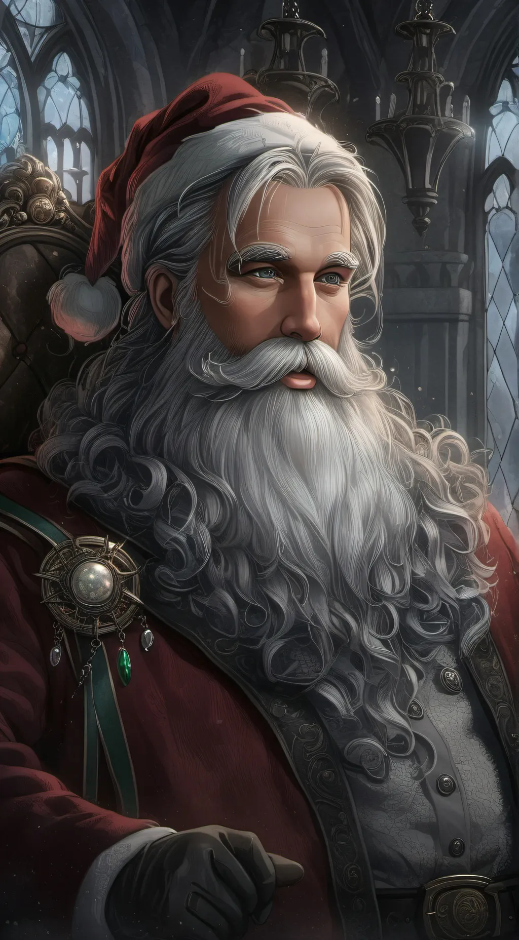 ai character: Santa  background