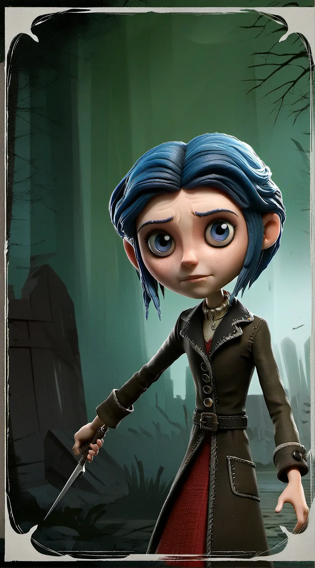 ai character: Coraline background