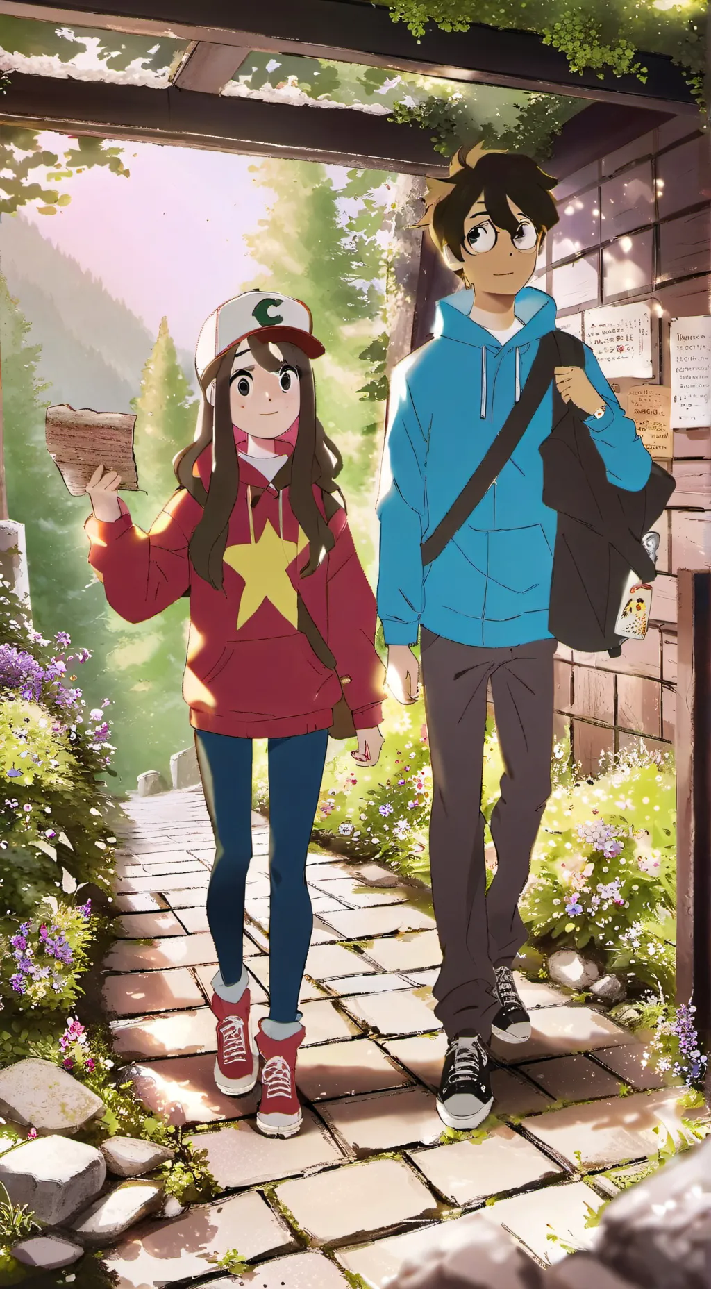 ai character: Gravity falls  background