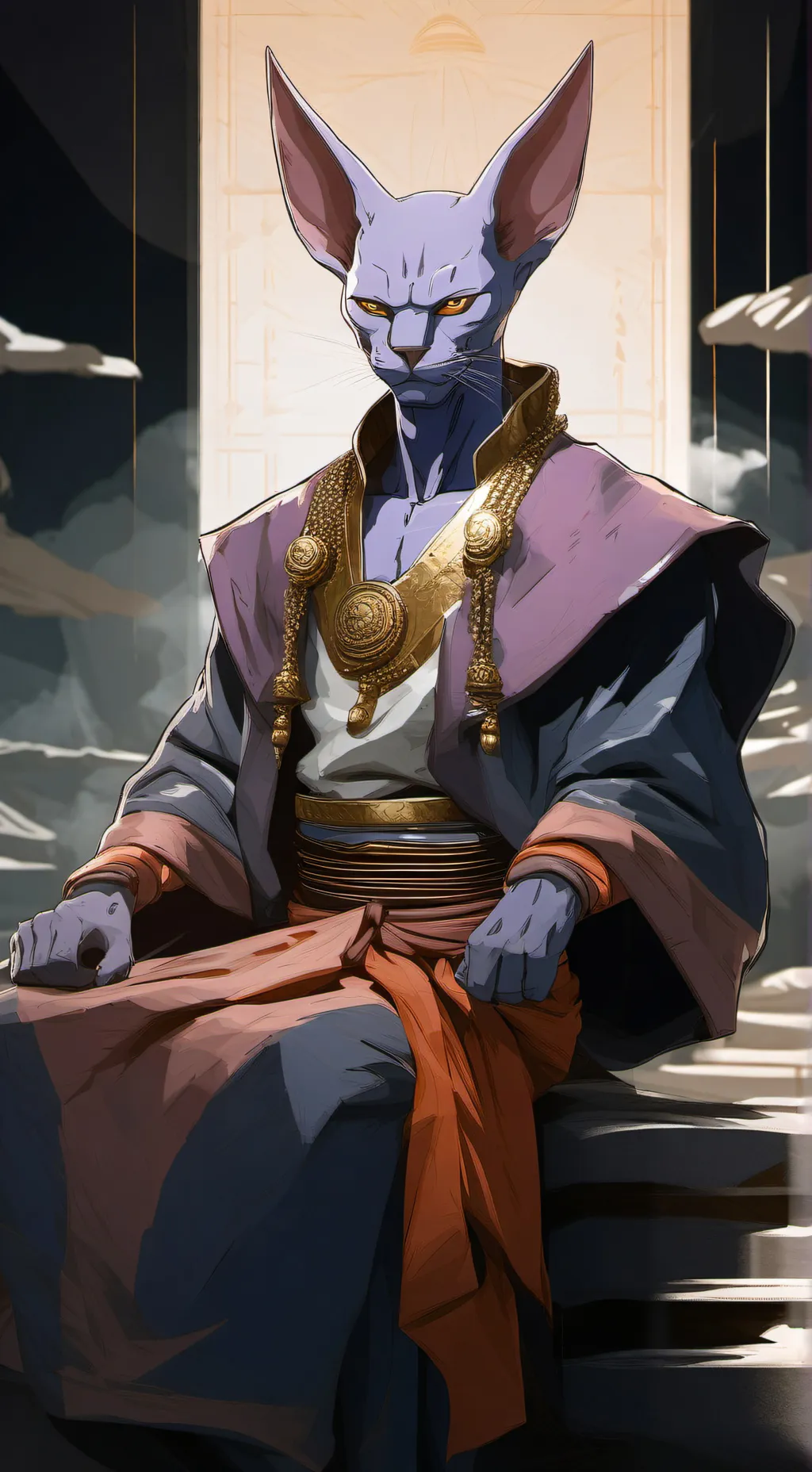 ai character: lord Beerus  background