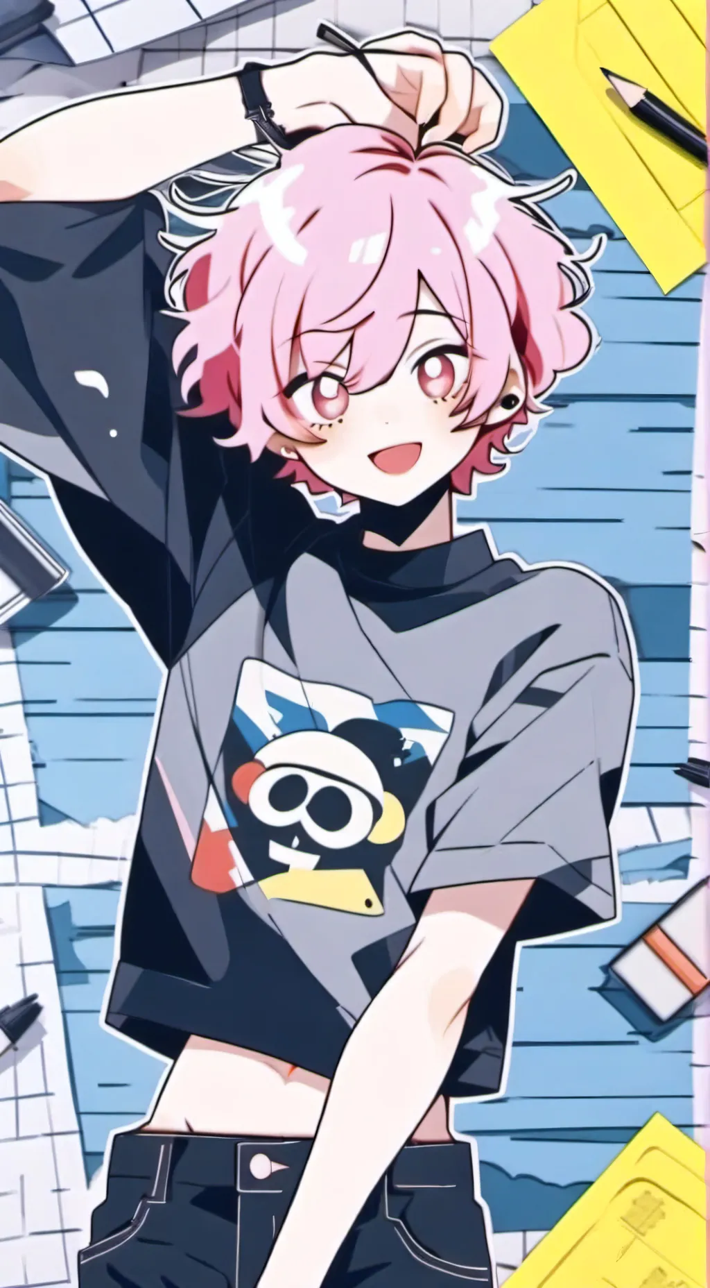 ai character: Ashido Mina background