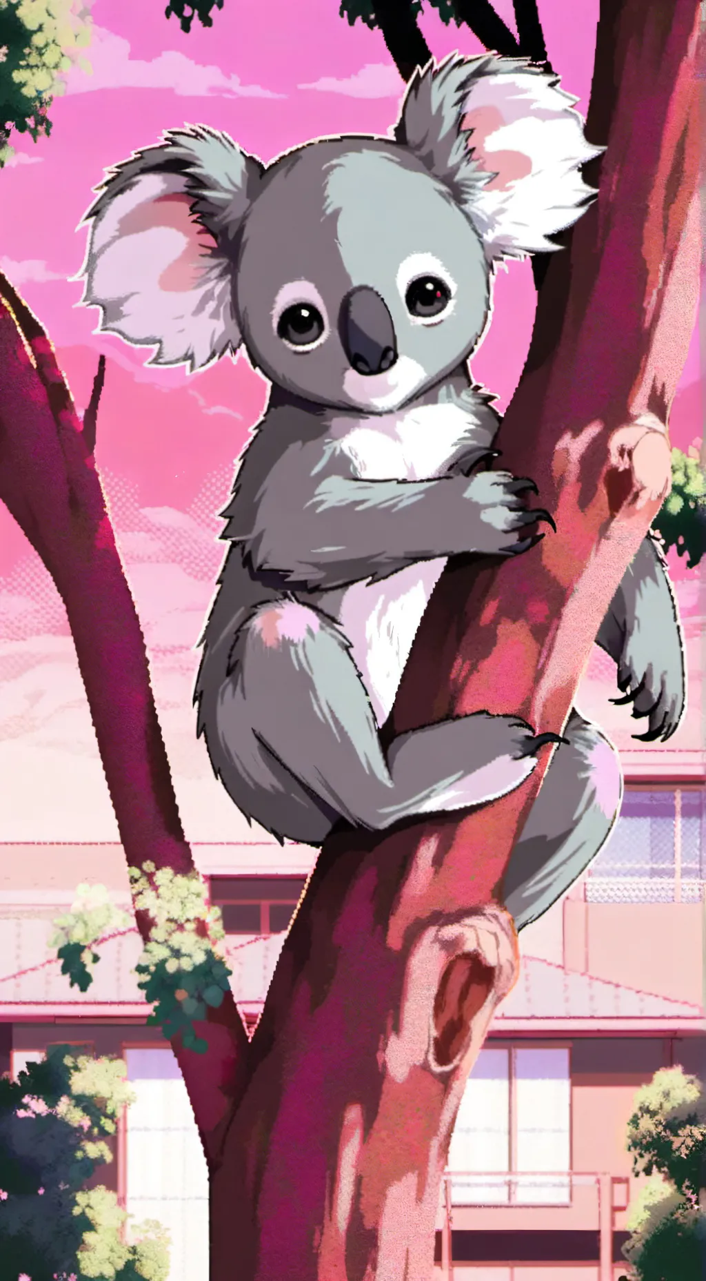 ai character: koala&coala& koala background