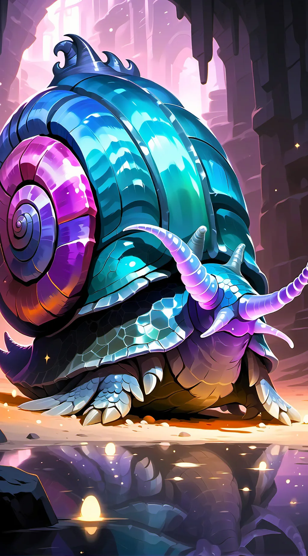 ai character: electric snail background