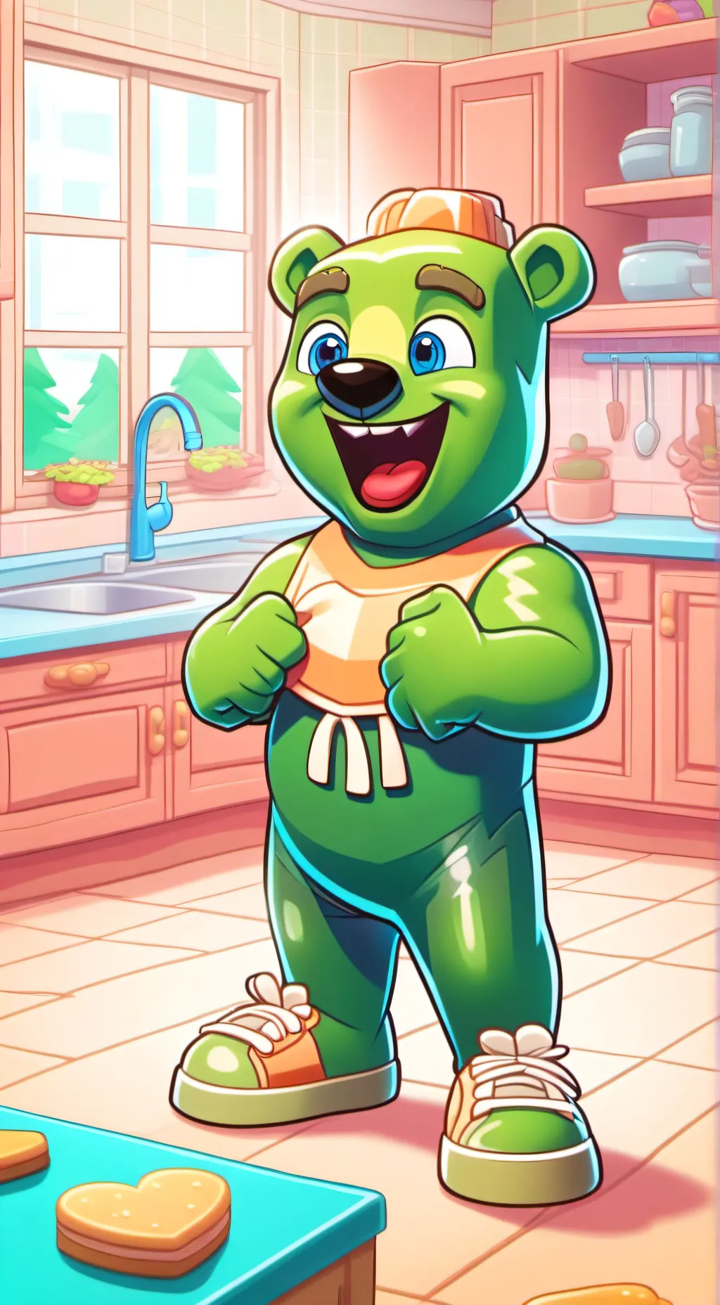 ai character: Gummibär background