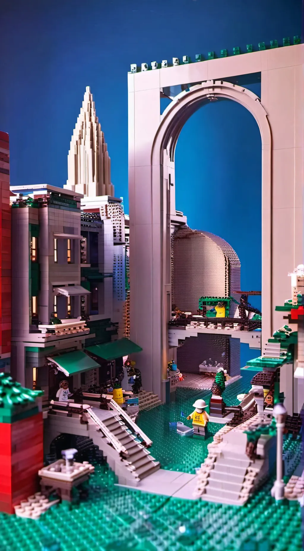 ai character: lego city background