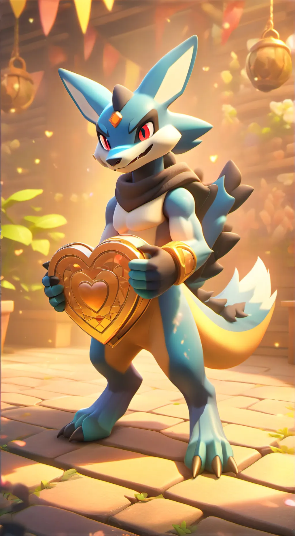 ai character: Heart  background