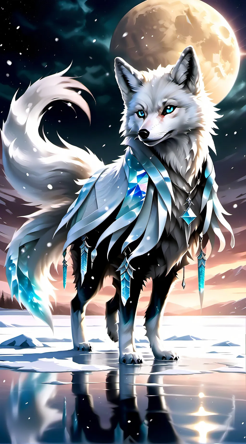 ai character: A snowy secret! background