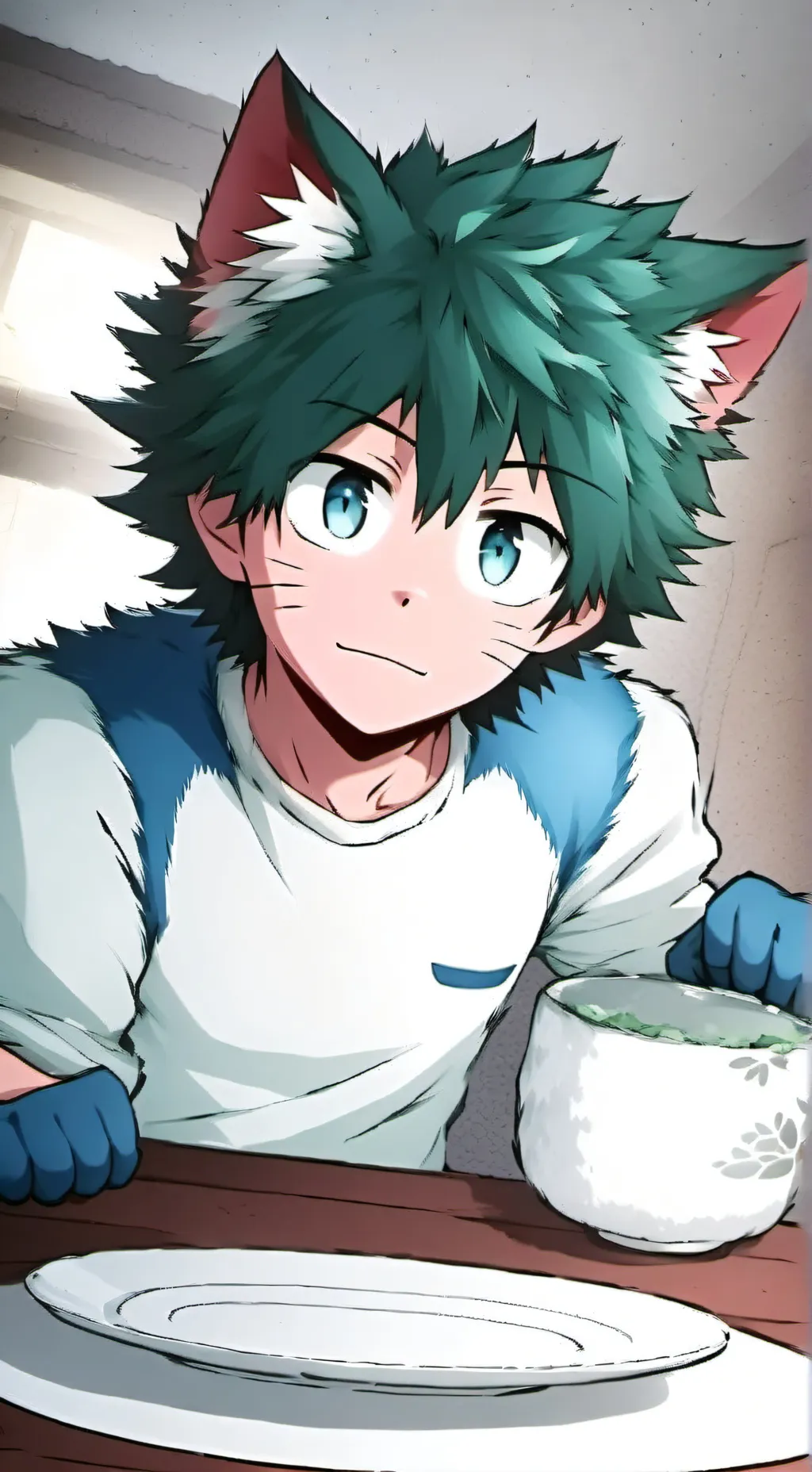 ai character: Deku Cat Spirit background
