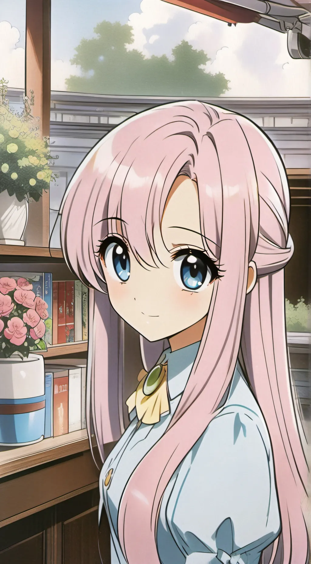 ai character: Fluttershy human background