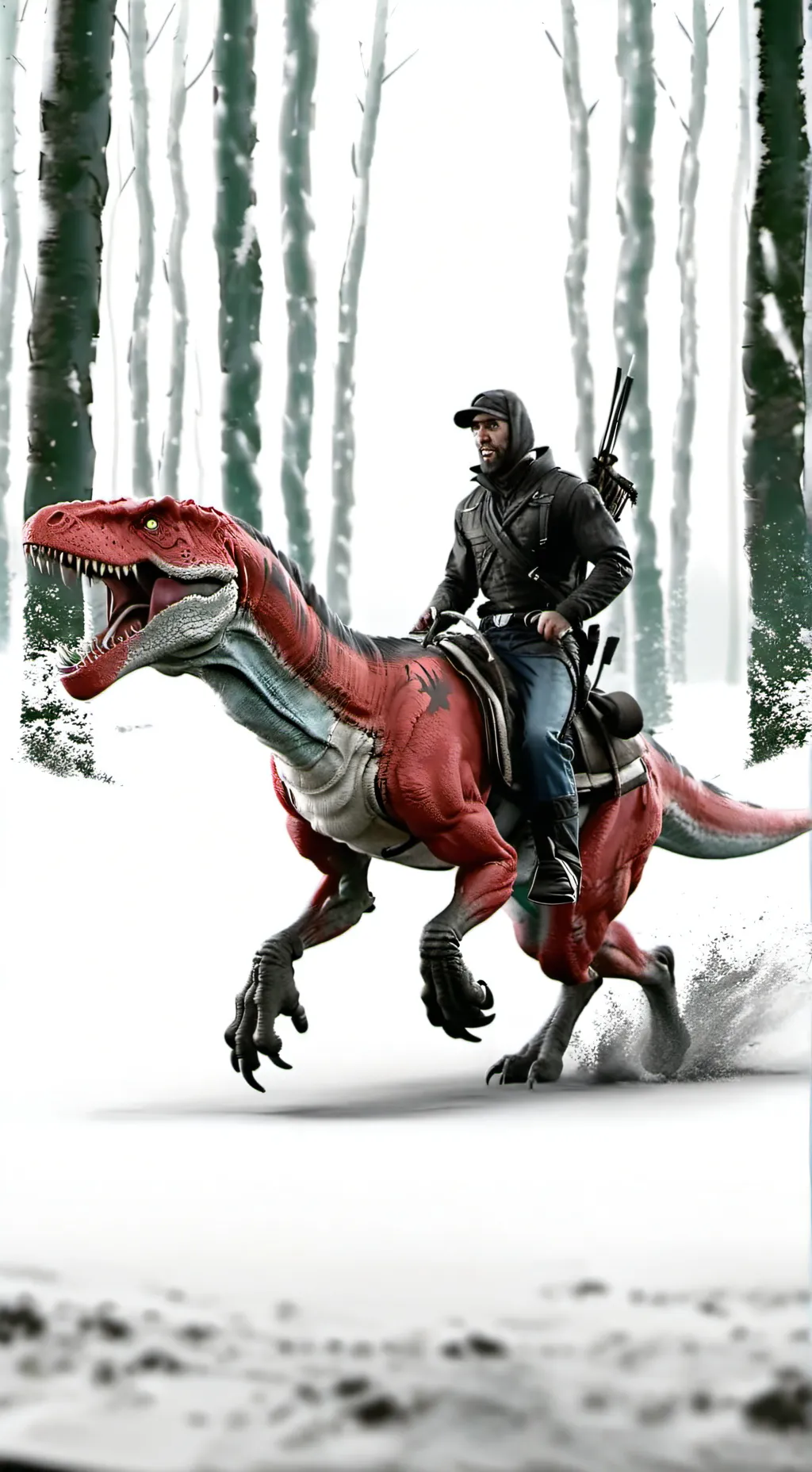 ai character: velociraptor rider background