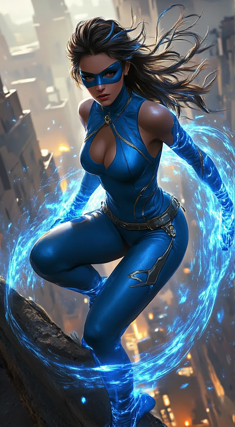 ai character: Blue Flame background