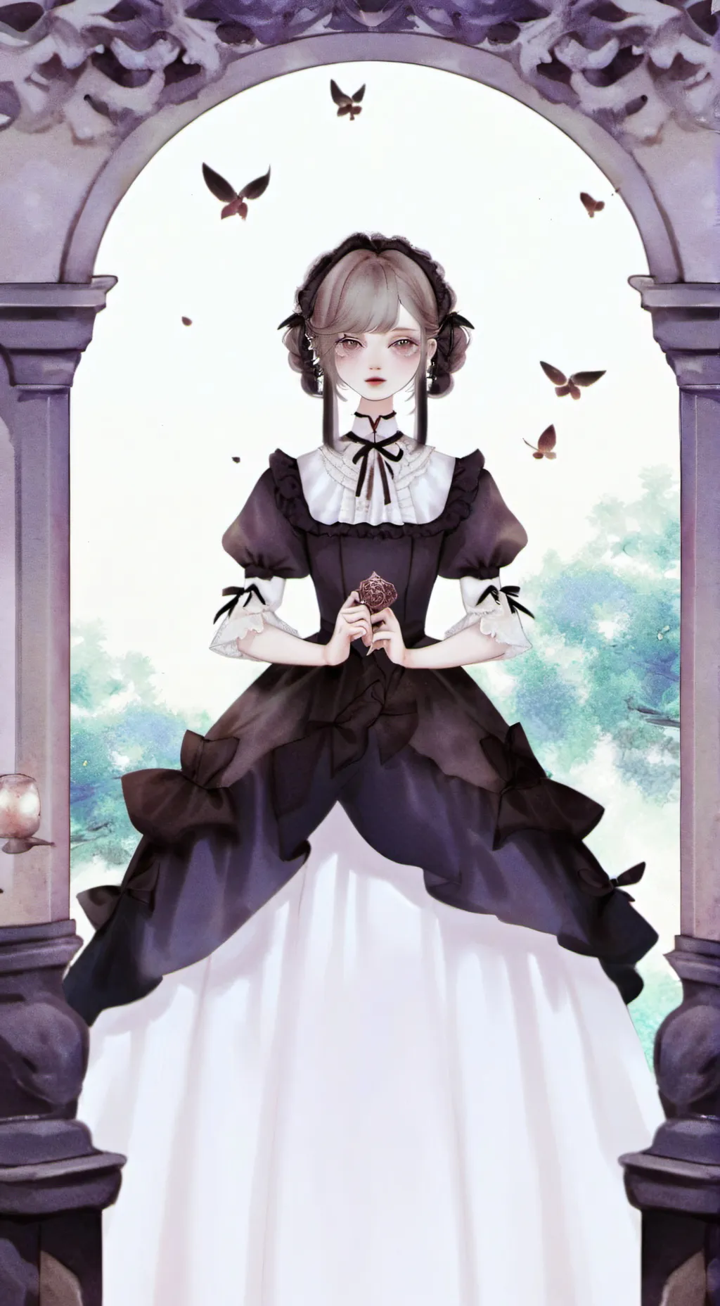 ai character: merlina 🤑🤑🤑🤑🤑 background