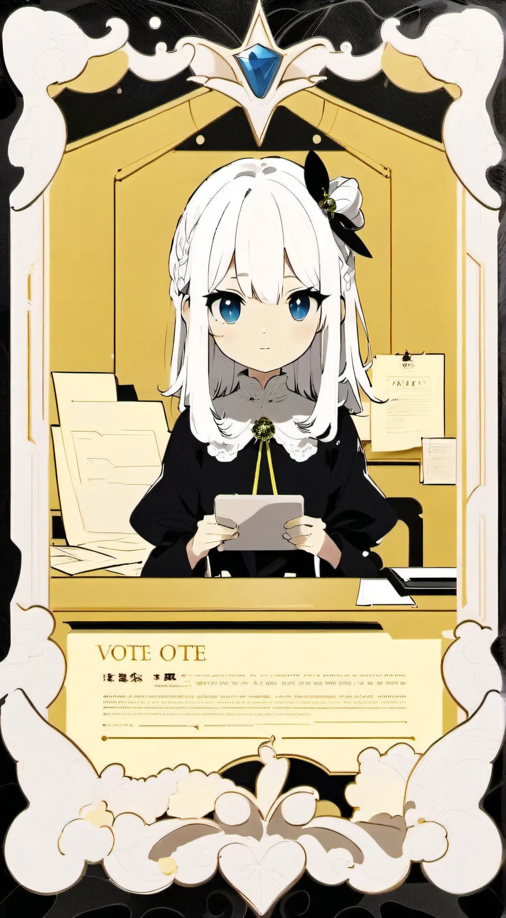 ai character: vote talkie idk background