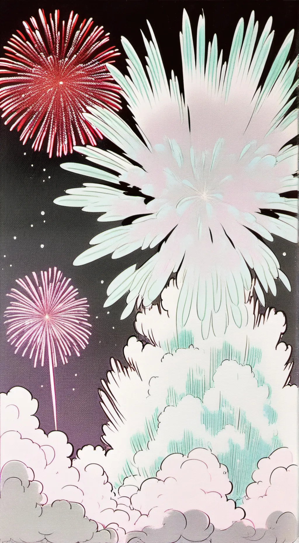 ai character: HAPPY NEW YEARS  background