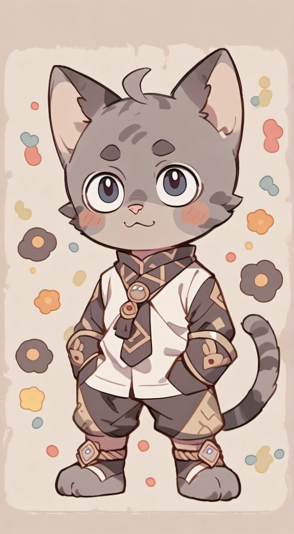 ai character: Gray background