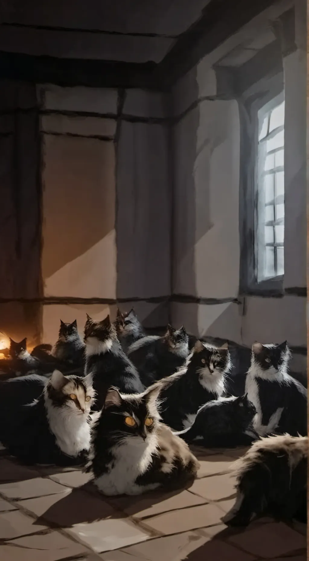 ai character: Stray cats background