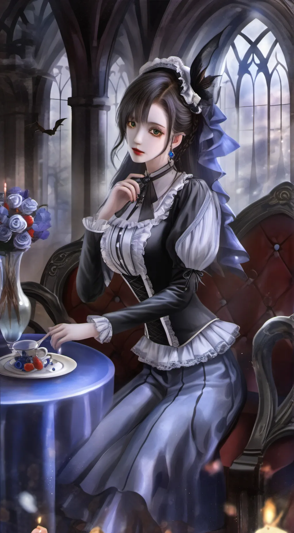 ai character: snow background