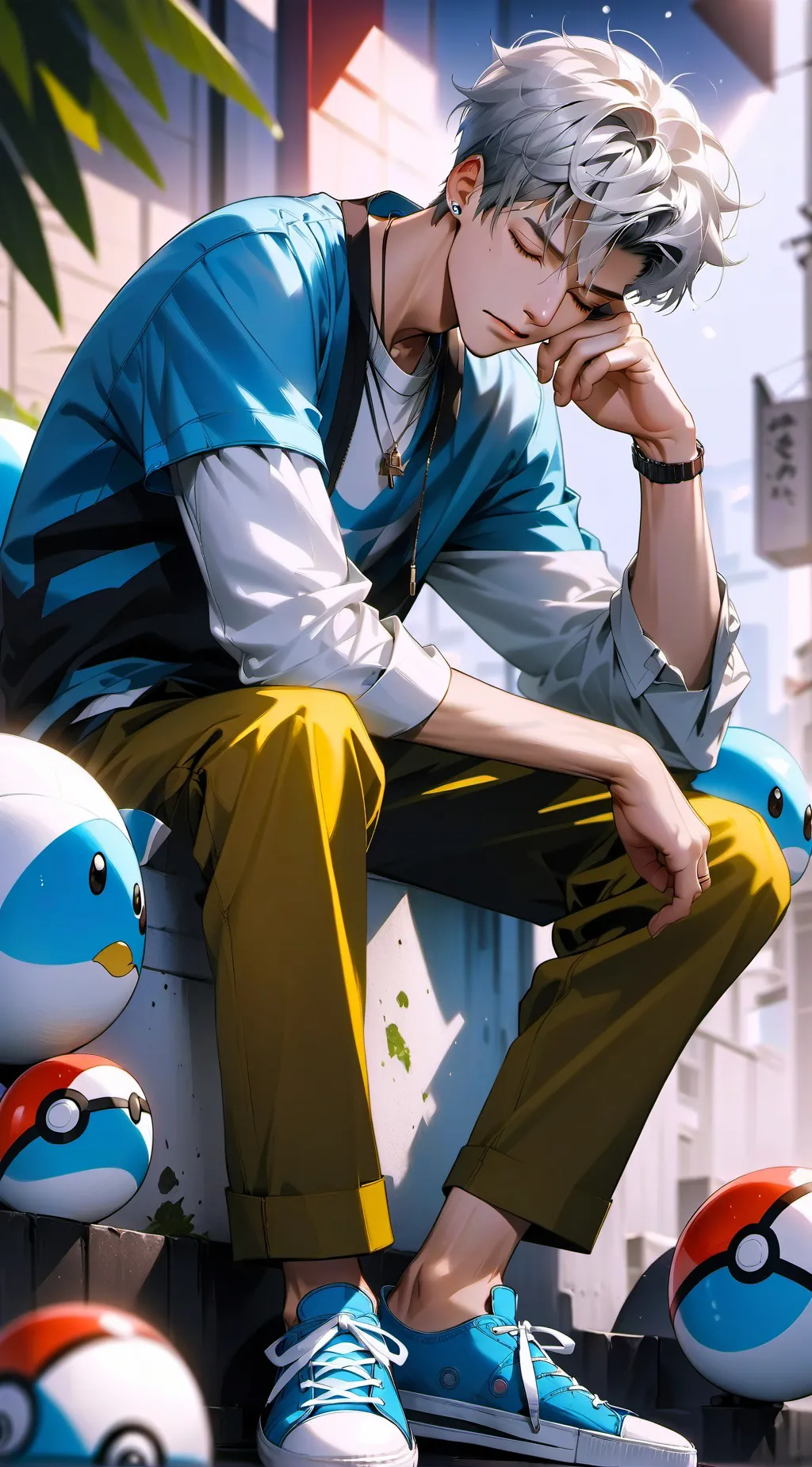 ai character: WAKE HIM UP! background